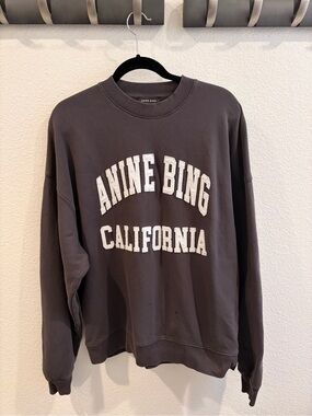 Anine Bing Crewneck Sweatshirt in Charcoal